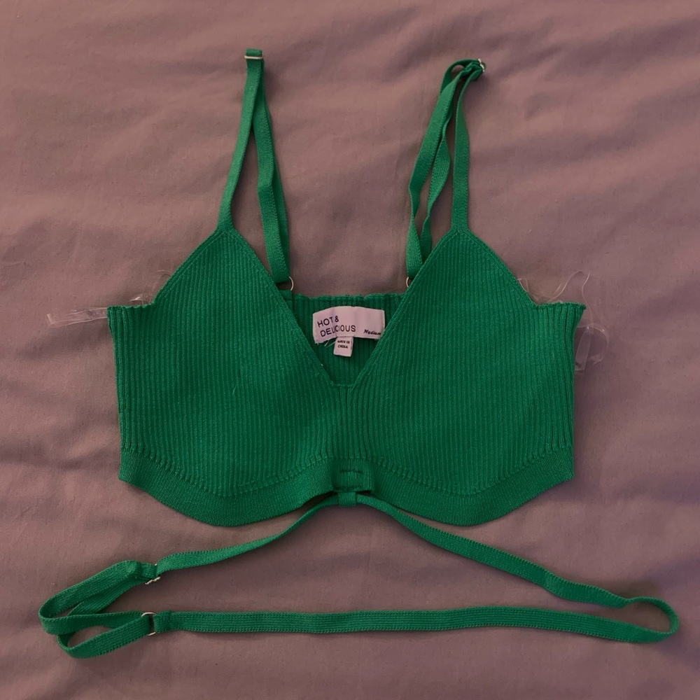Green bra tank top